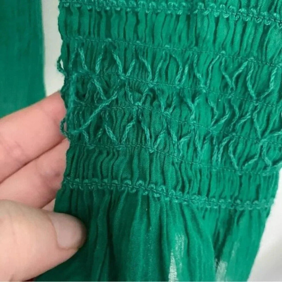 Maje LAFYR Top Blouse Green Long Sleeve Smocked  Off Shoulder M - Picture 16 of 16